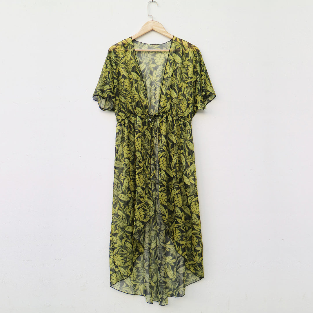 Dame Blomsterprint Transparent Strandovertræk Robe Stilla