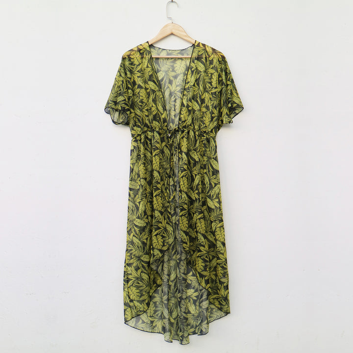 Dame Blomsterprint Transparent Strandovertræk Robe Stilla