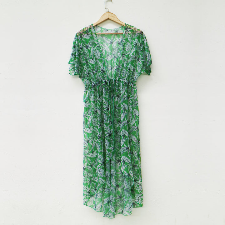 Dame Blomsterprint Transparent Strandovertræk Robe Stilla