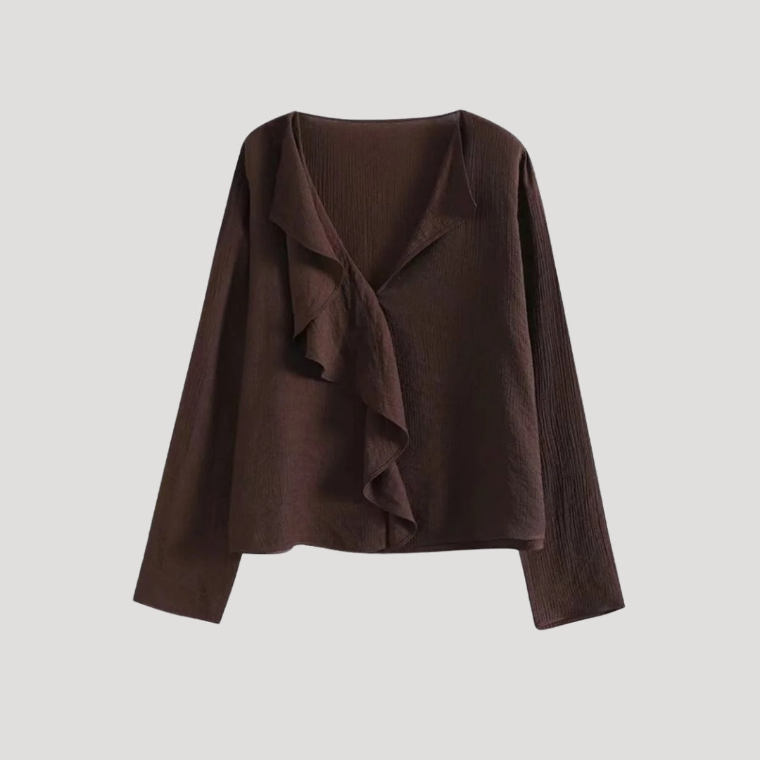 Stilla | Rynket Front Langærmet Bluse
