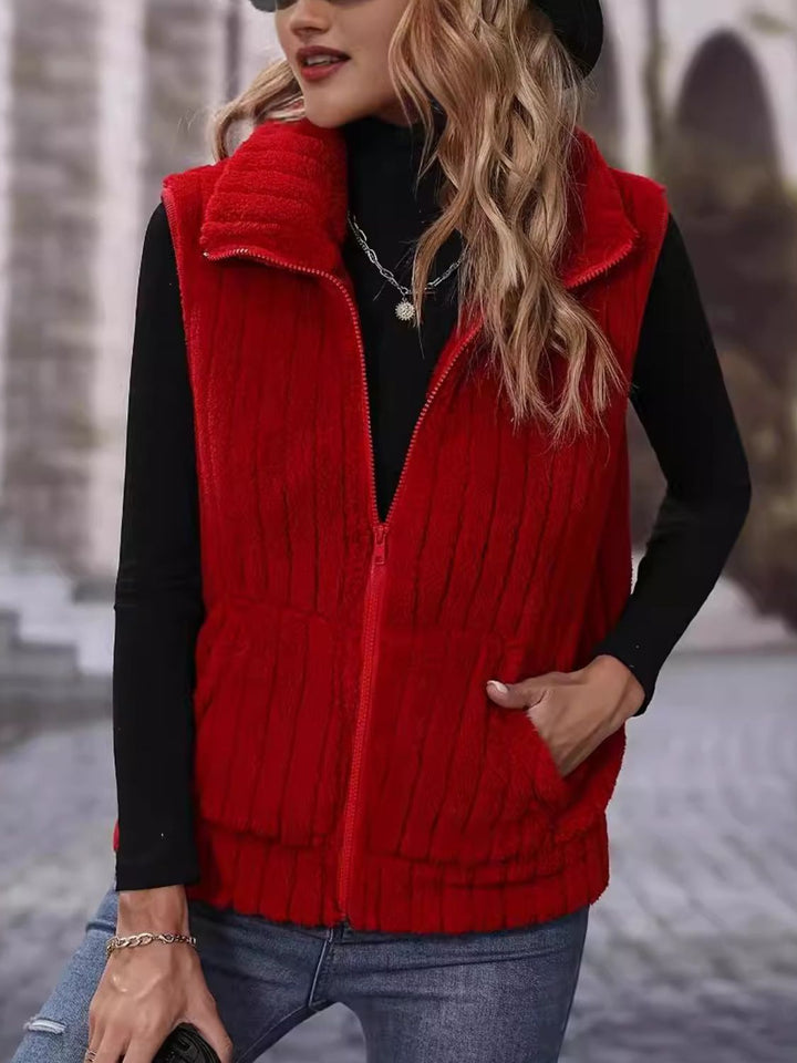 Stilla | Frakkeweste med lynlås og lommer