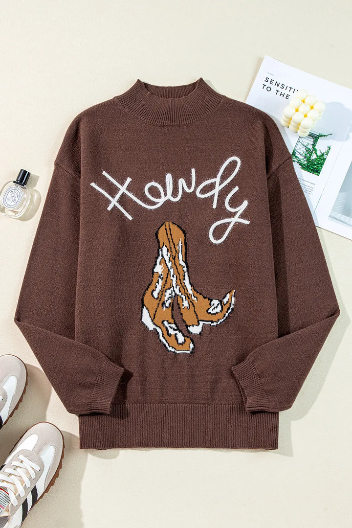 Stilla | Pullover med lange ærmer og høj krave og støvler