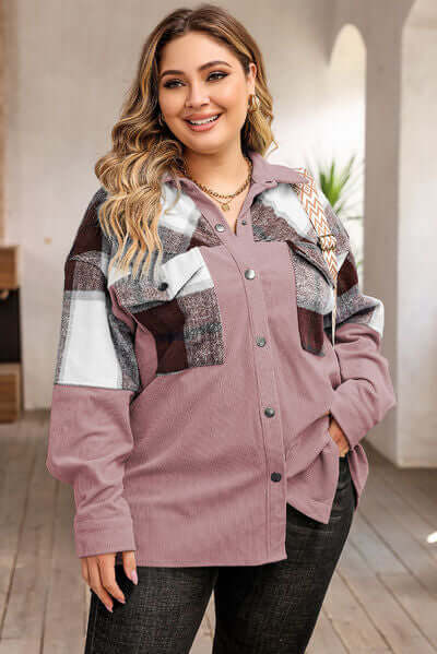 Stilla | Plus Size Karos Shacket Jakke til Damer
