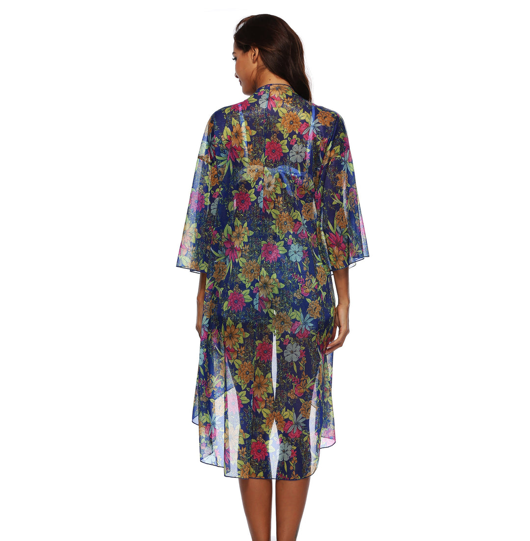 Kvinder Let Floral Svømmebeklædning Kimono Stilla