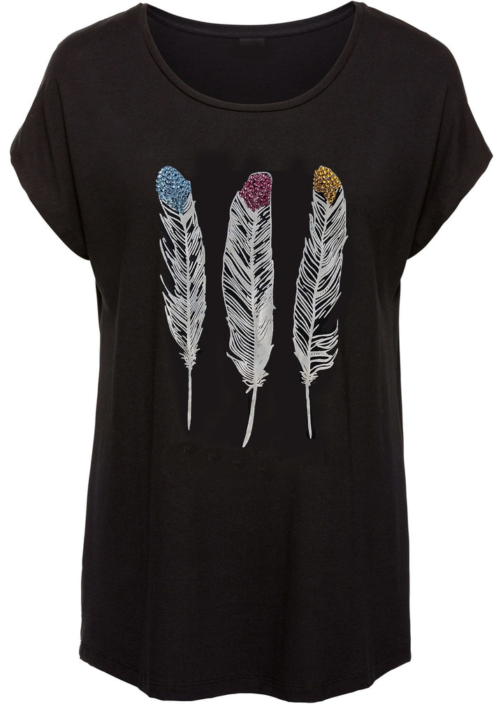 Dame Fritids Grafik T-Shirt Stilla