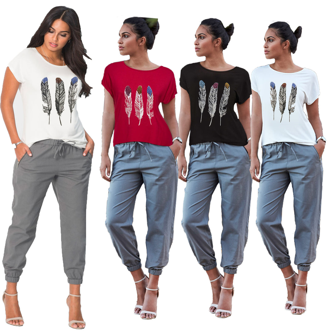 Dame Fritids Grafik T-Shirt Stilla