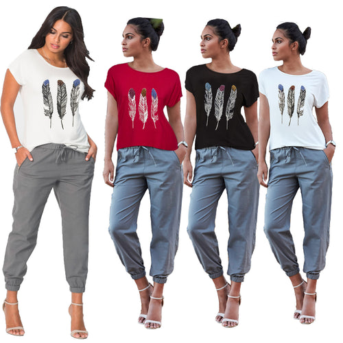 Dame Fritids Grafik T-Shirt Stilla