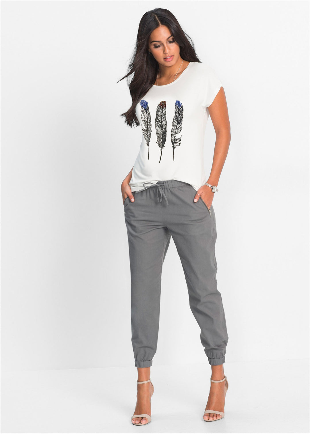 Dame Fritids Grafik T-Shirt Stilla