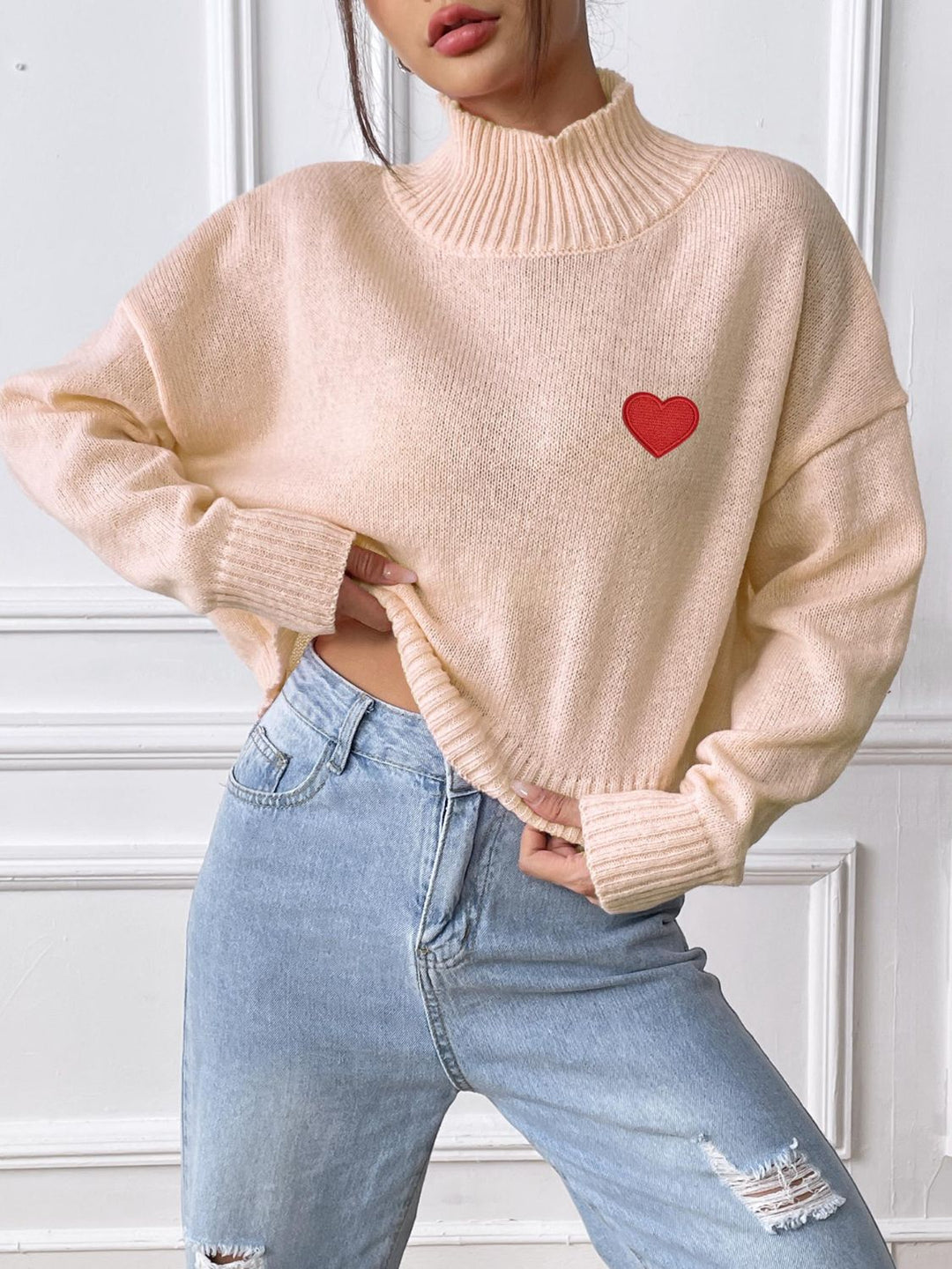 Stilla | Rullekrave sweater med lange ærmer