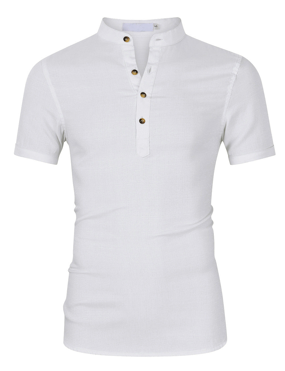 Herrer Kortærmet Henley-Shirt med moderne ståkrave og fin struktur Stilla
