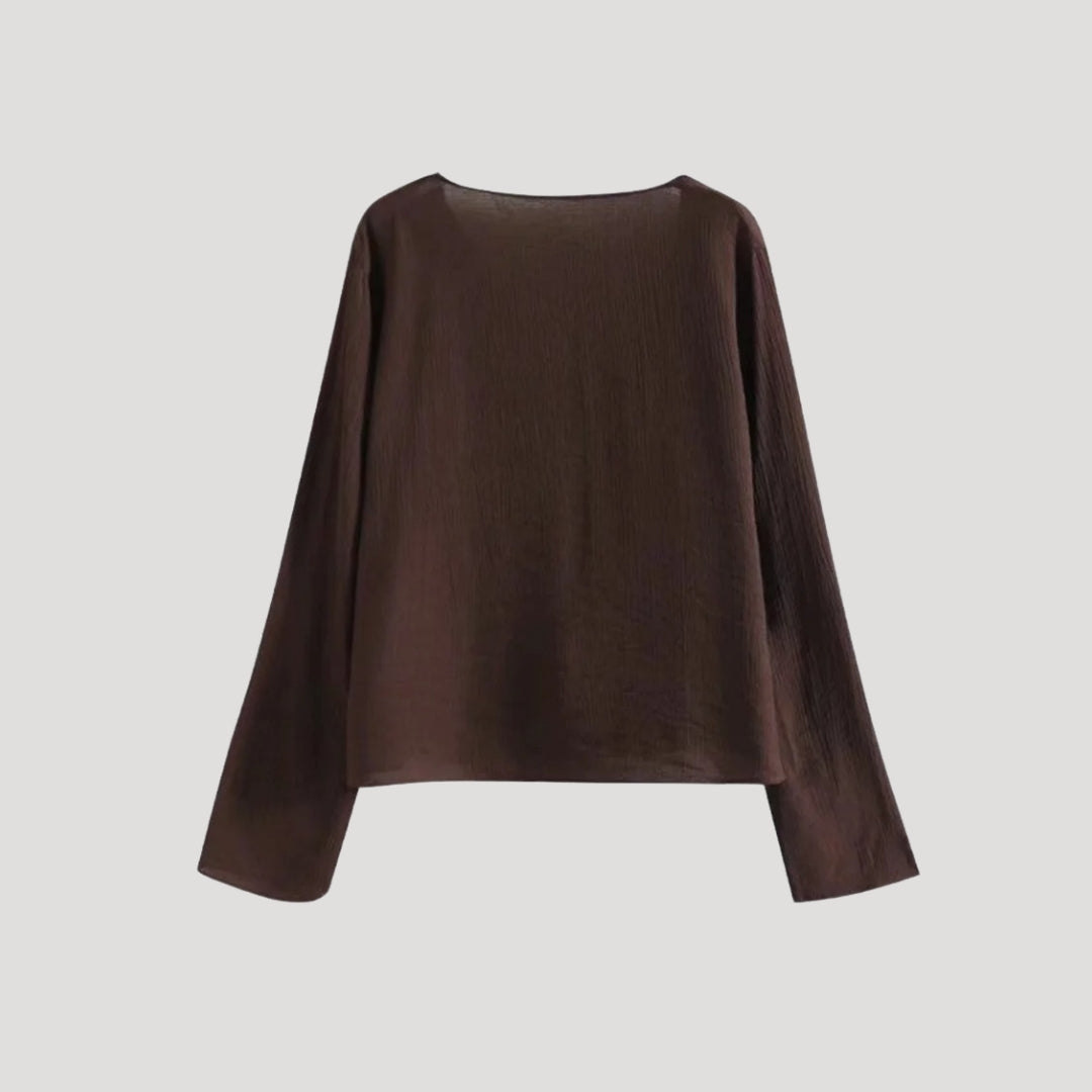 Stilla | Rynket Front Langærmet Bluse
