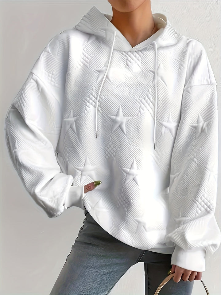 Stilla | Sweatshirt med snor og stjernestruktur