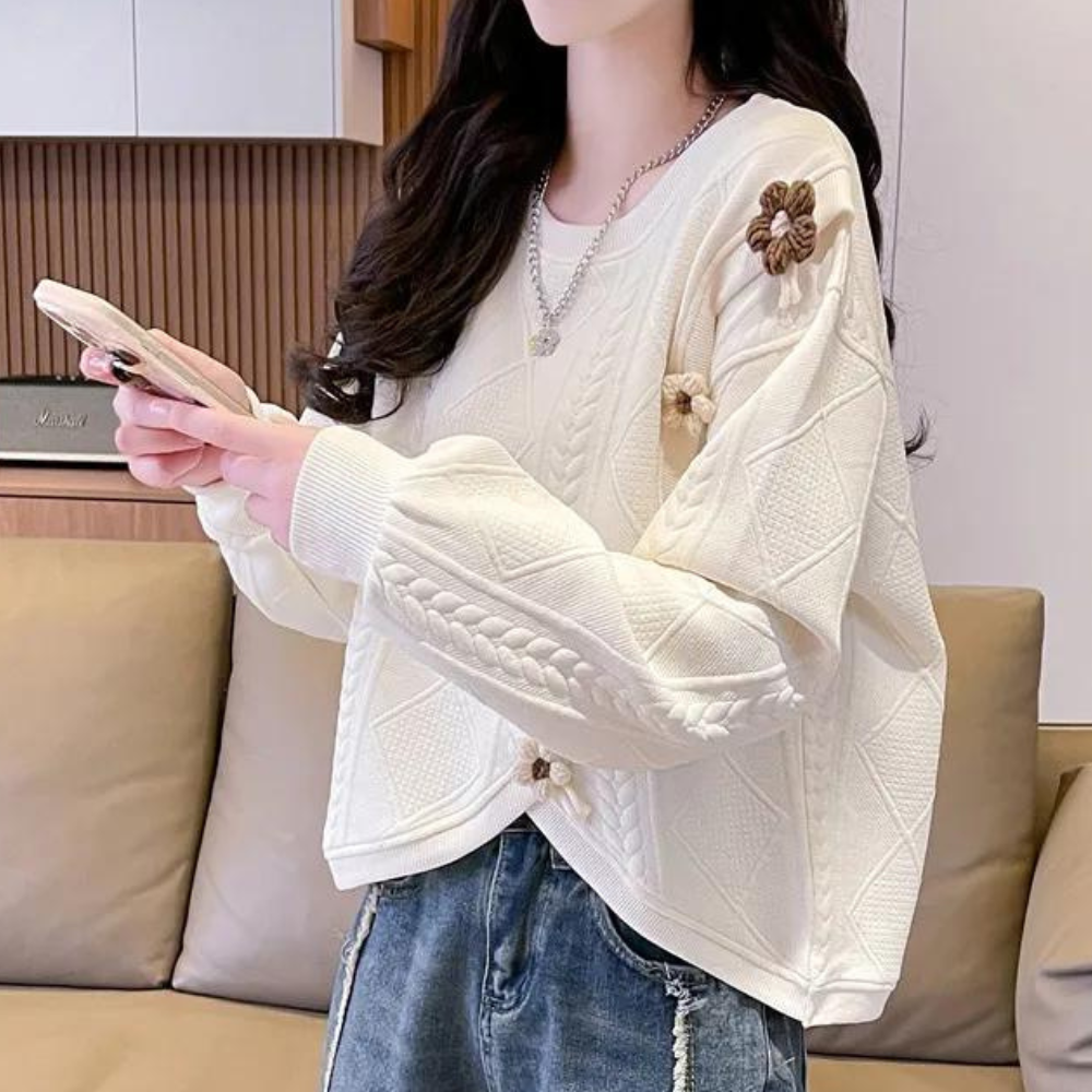 Stilla | Pullover Floral Struktureret Elegant Til Kvinder