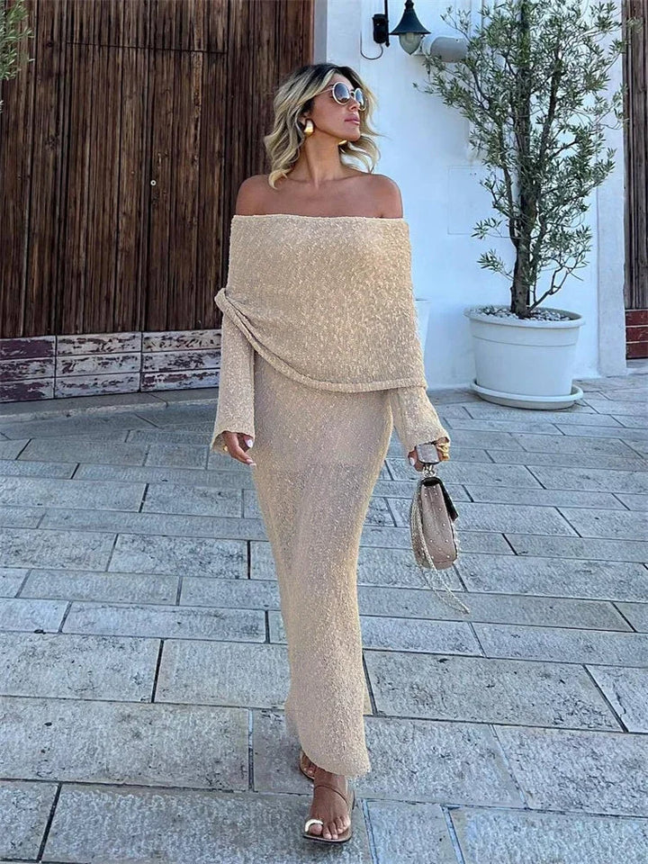 Stilla | Off Shoulder Strik Max Kjole