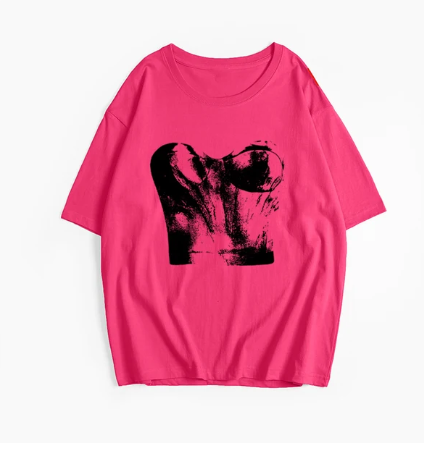 Stilla | Hirsionsan Harajuku T-shirt Med Grafiktryk