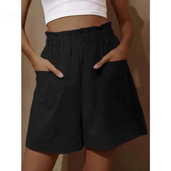 Stilla | Shorts I Bomuld Og Linned Med Høj Talje