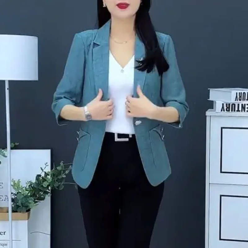 Stilla | Blazer Dame Casual Med Oppbrettede Ærmer