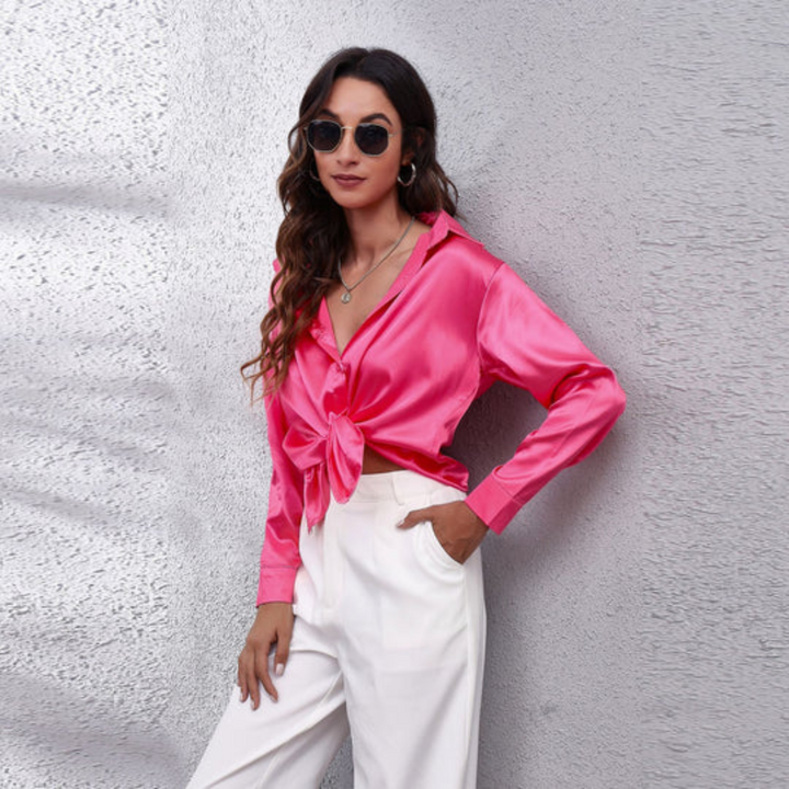 Stilla | Dame Satin Sommerbluse
