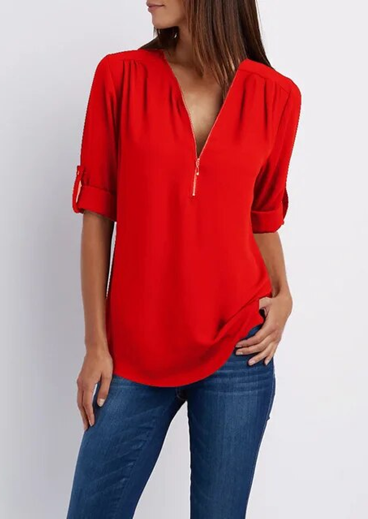 Stilla | Bluse med Lynlås