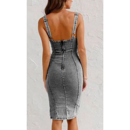 Stilla | Denim Kjole Med Tætsiddende Pasform Der Sikrer Et Elegant Udseende