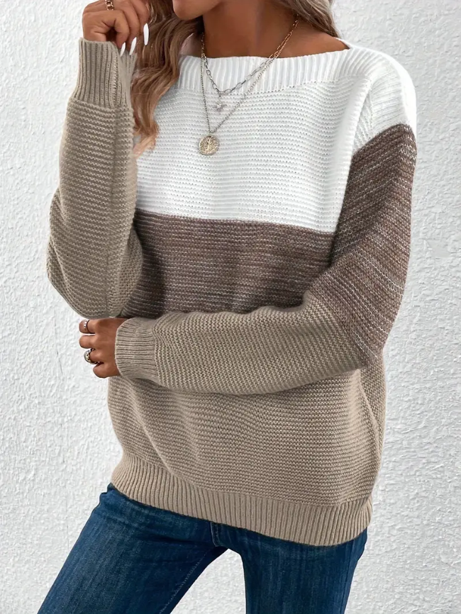 Stilla | Elegant Langærmet Pullover med Faldende Skuldre