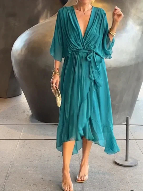 Stilla | Elegant Chiffon Midi Kjole