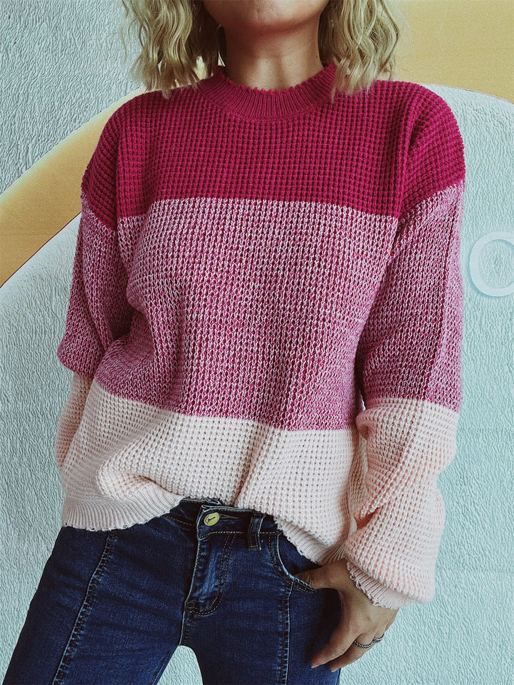 Stilla | Pullover med lange ærmer og farveblok design