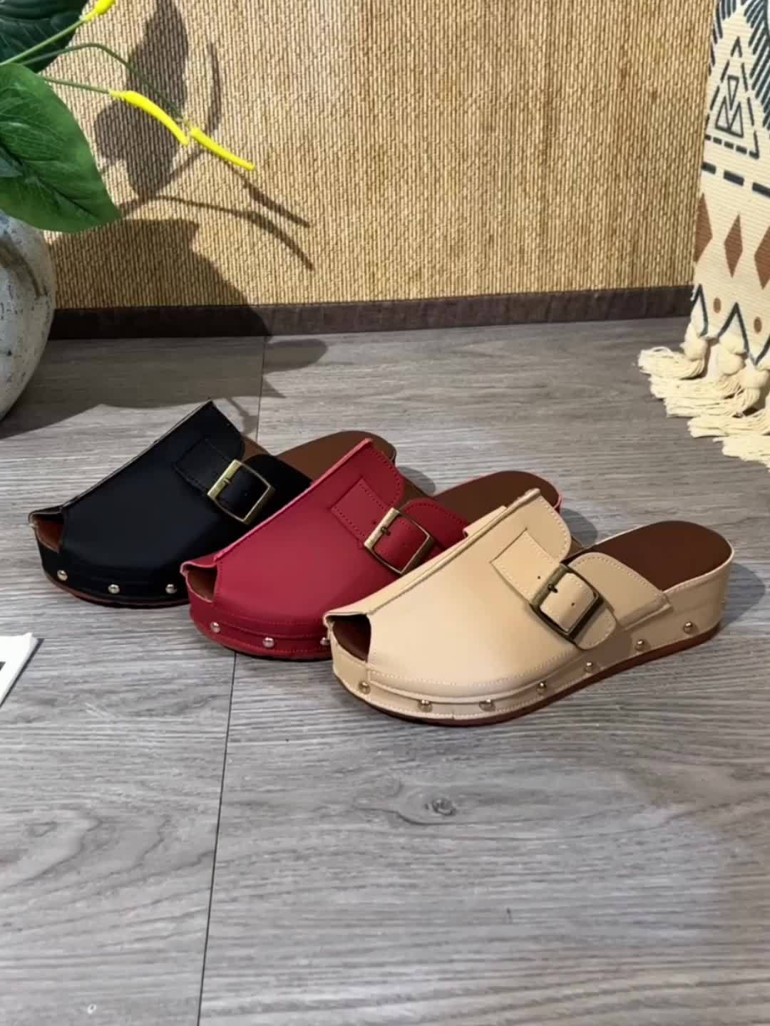 Stilla | Behagelige Sommersko På Platform Med Strap Closure Og Åben Tå