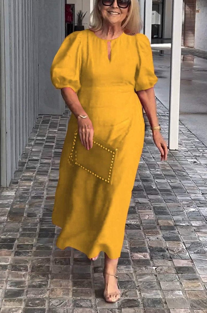 Stilla | Midikjole Valentina Med Puffærmer