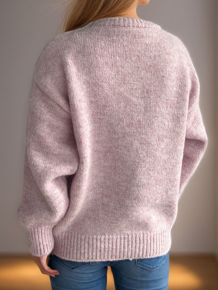 Stilla | Strikpullover med Rundhals og Lange Ærmer