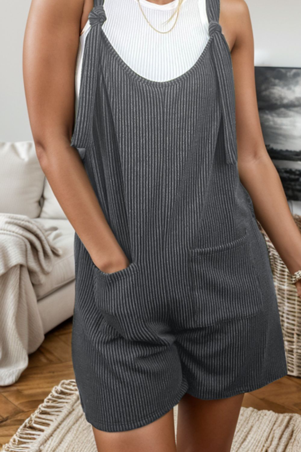 Stilla | Nakke Stribet Bred Strop Romper