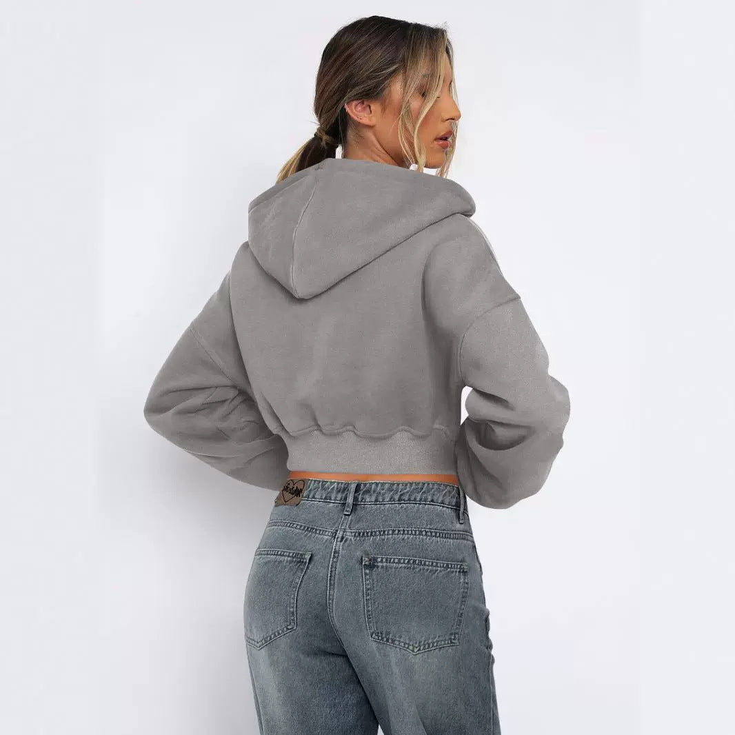 Stilla | Fleece-Hoodie med Lynlås