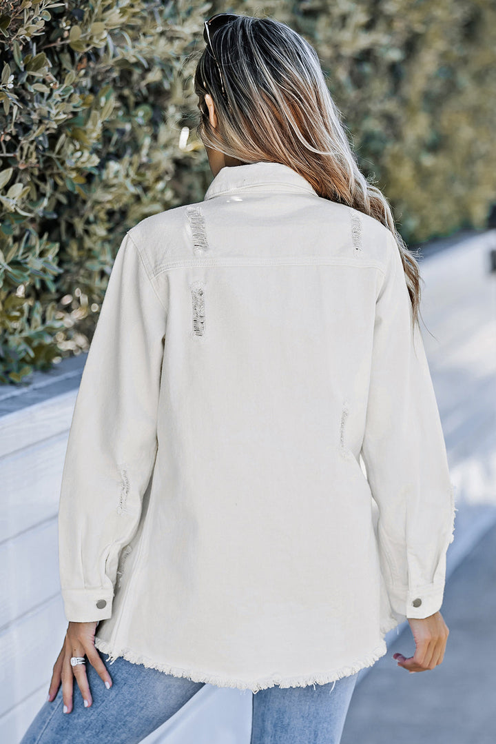 Stilla | Knapper Op Frayed Hem Denim Jakke