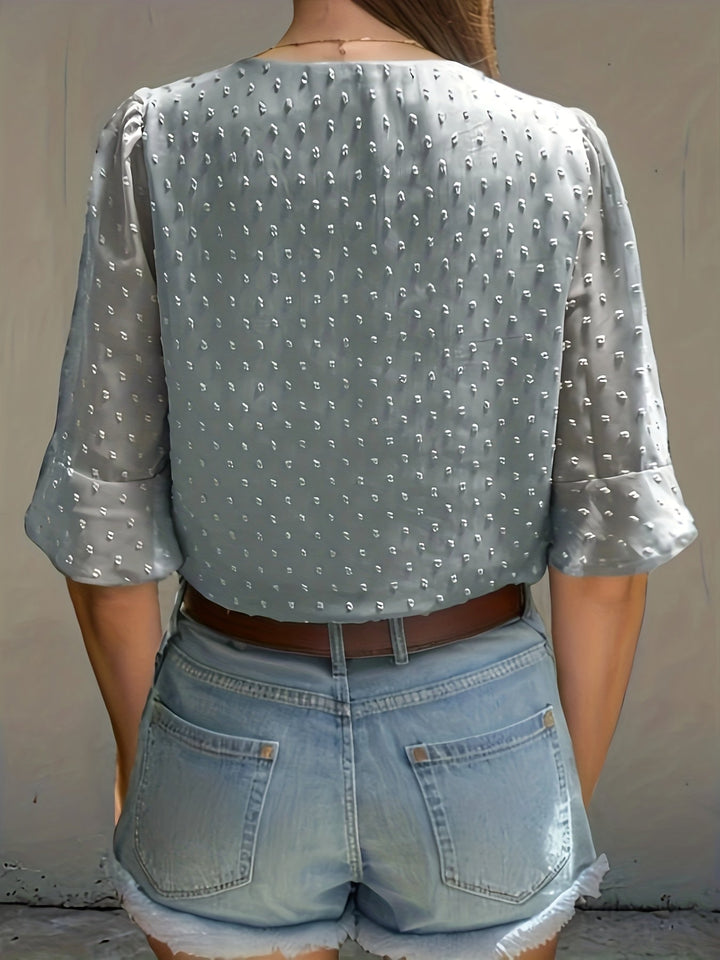 Stilla | Løs Chiffonbluse Med Lange Ærmer