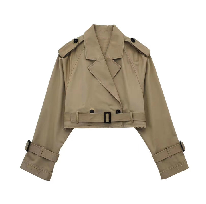 Stilla | Stilfuld kort trenchcoat - Elegant bælte-design