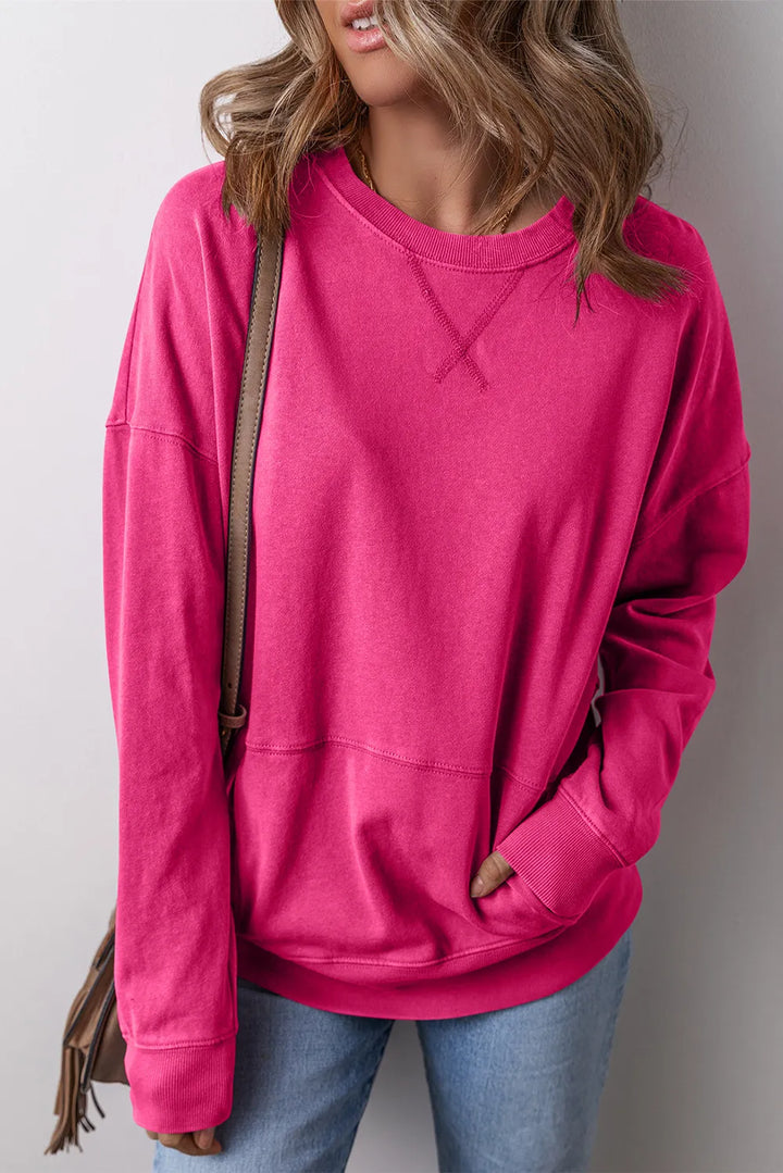 Stilla | Sweatjakke med rund halsudskæring og langærmet design