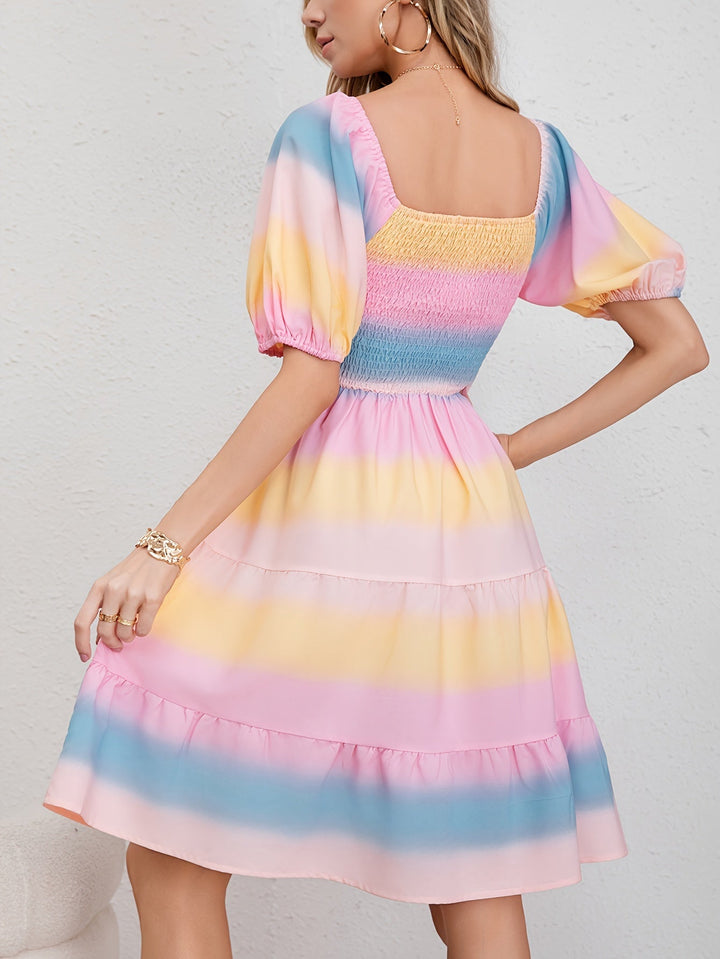 Stilla | Stribet Midi Sommerkjole