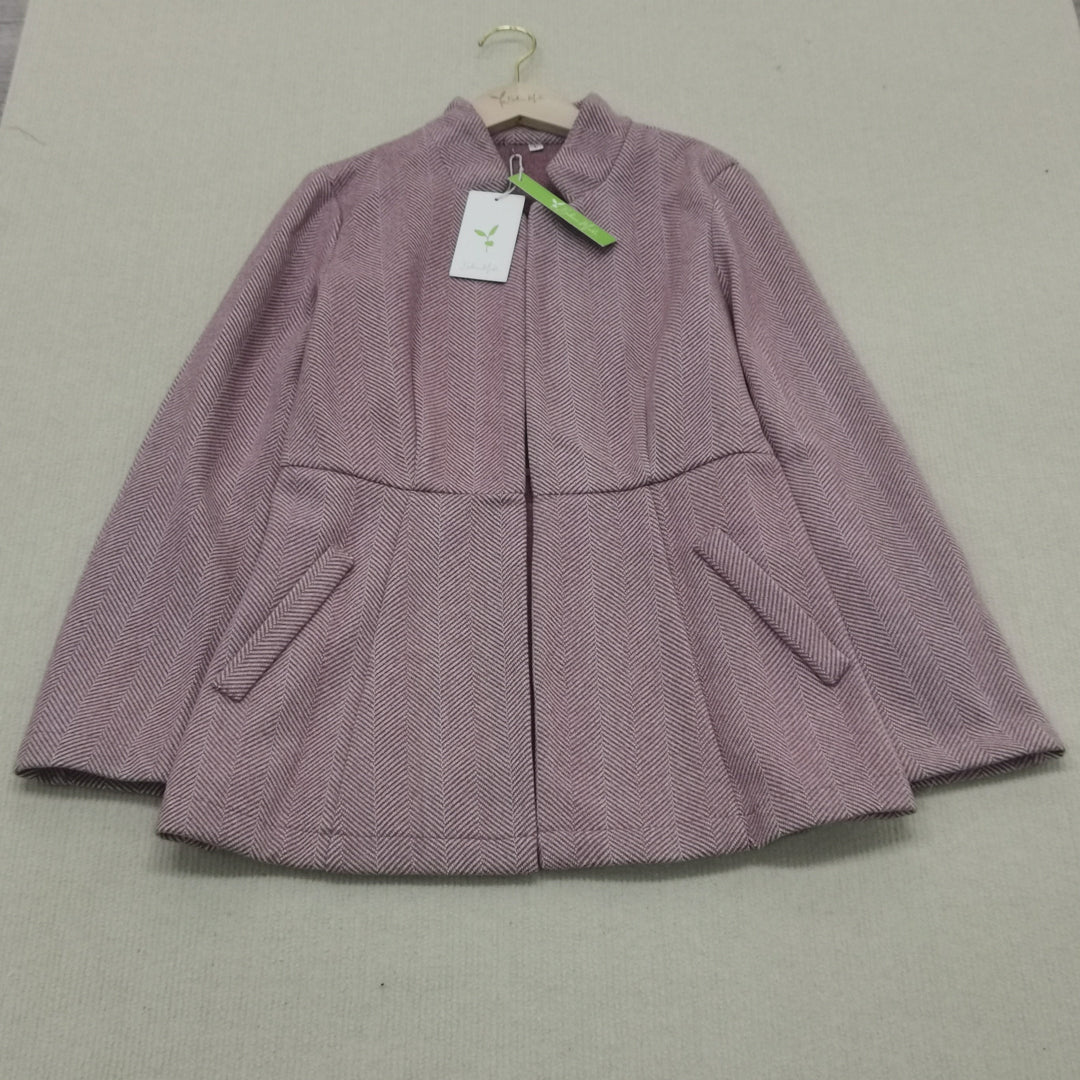 Stilla | Moderne Einfarbige Blazerjacke in Pink Mit Langen Ärmeln