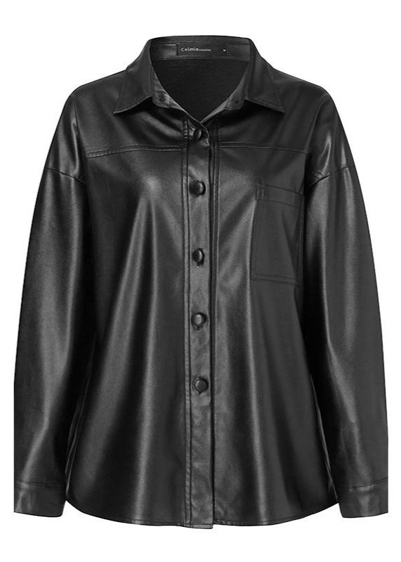 Stilla | Kunstlæder Button-Up Jakke