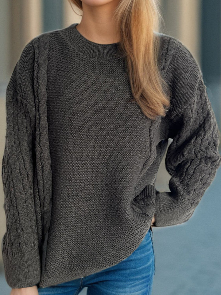 Stilla | Snippet Pullover med Lange Ærmer og Rund Halsudskæring