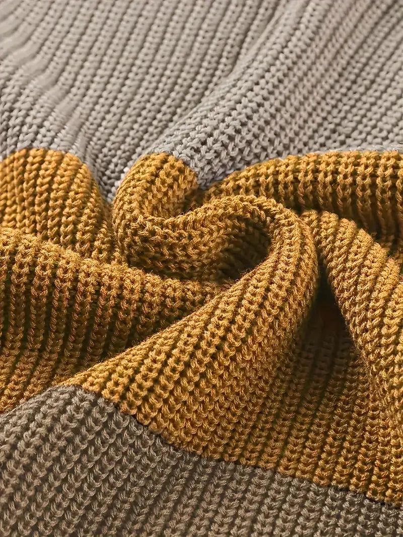 Stilla | Farverig Strikket Rundhalset Pullover
