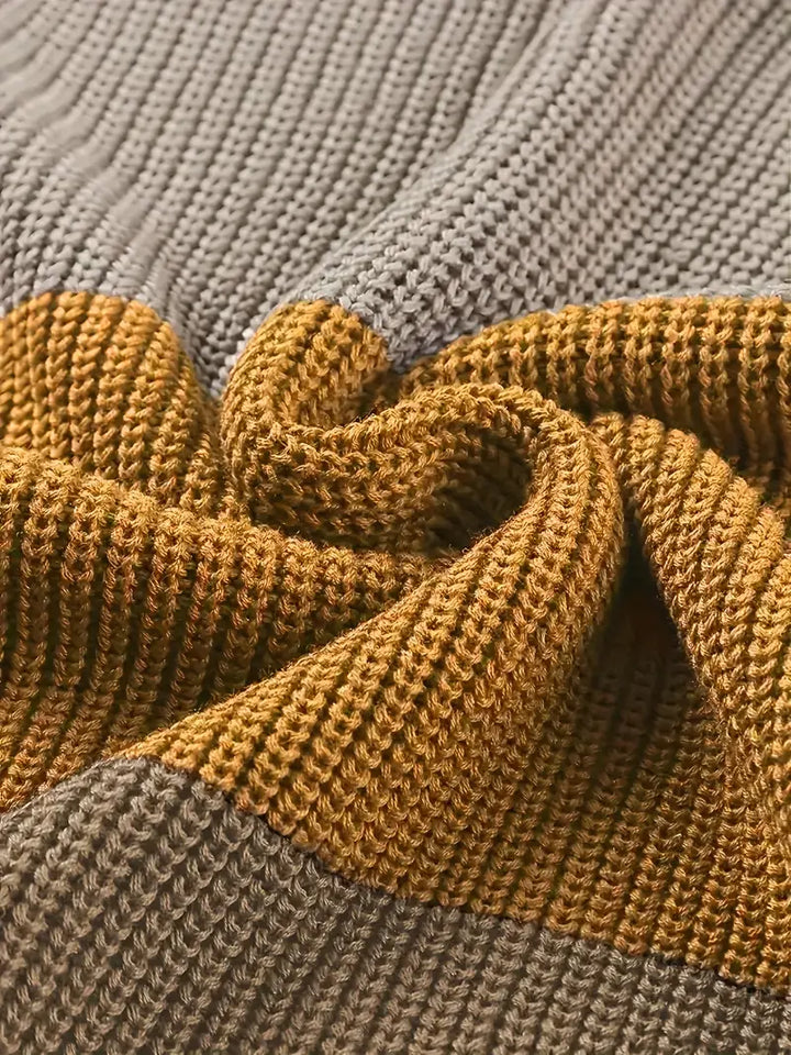 Stilla | Farverig Strikket Rundhalset Pullover