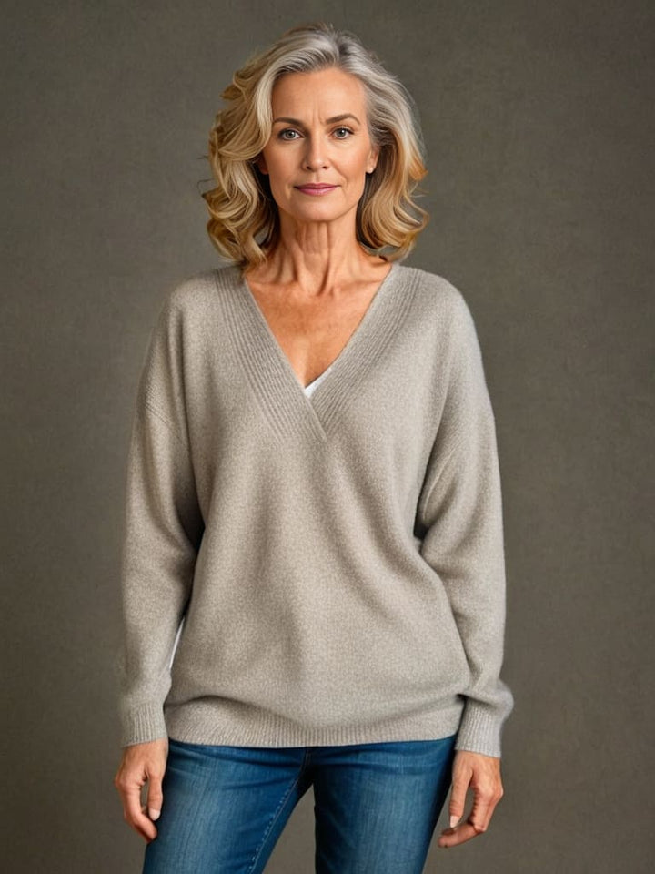 Stilla | V-udskæring Sweater Med Lange Ærmer