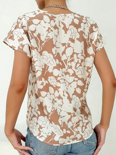 Stilla | Bluse med V-hals til damer med floral mønster