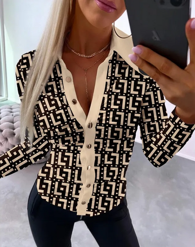 Stilla | Bluse Vintage Print Langærmet Bluse
