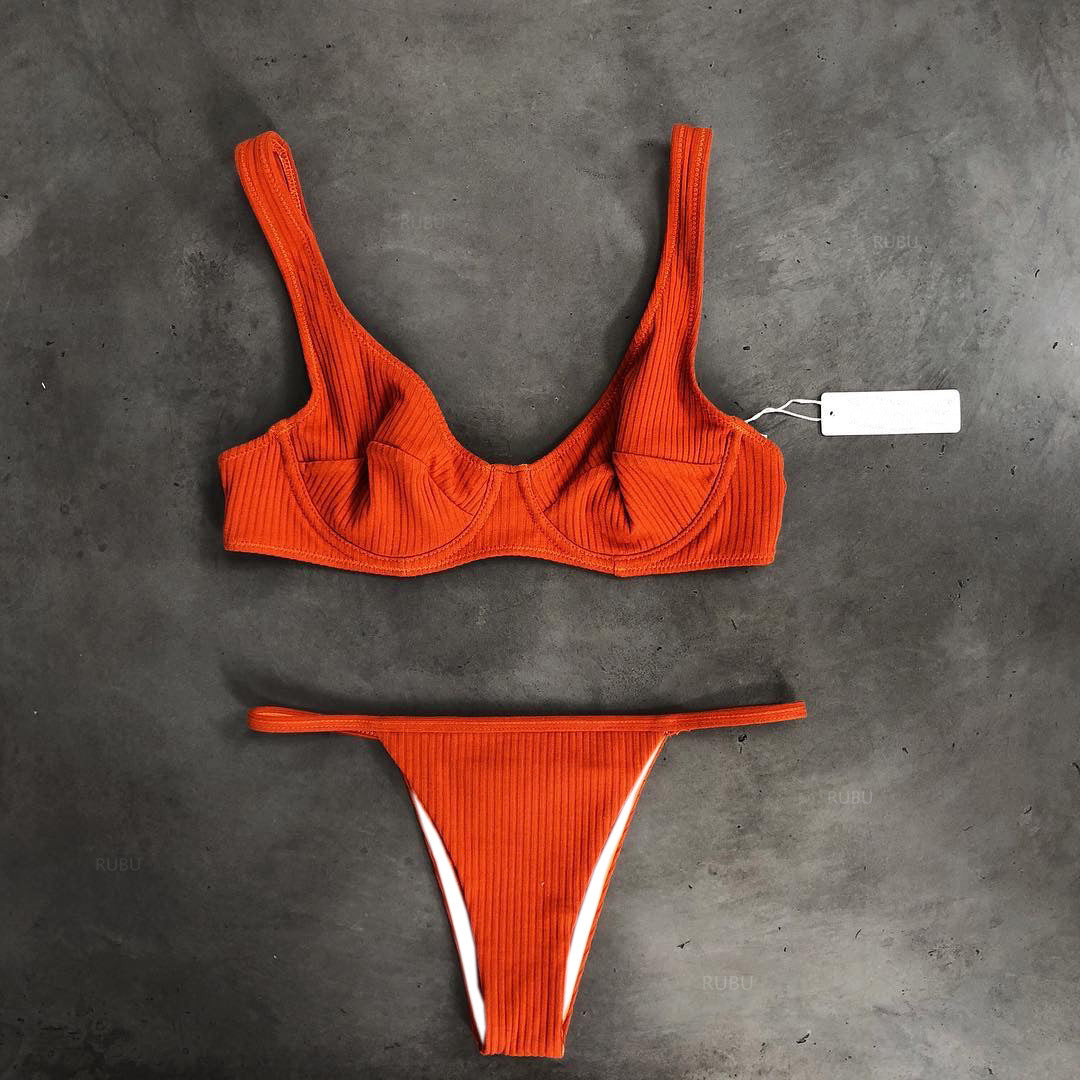 Dame Sport-Bikini-Sæt med let polstret top og høj udskæring Stilla