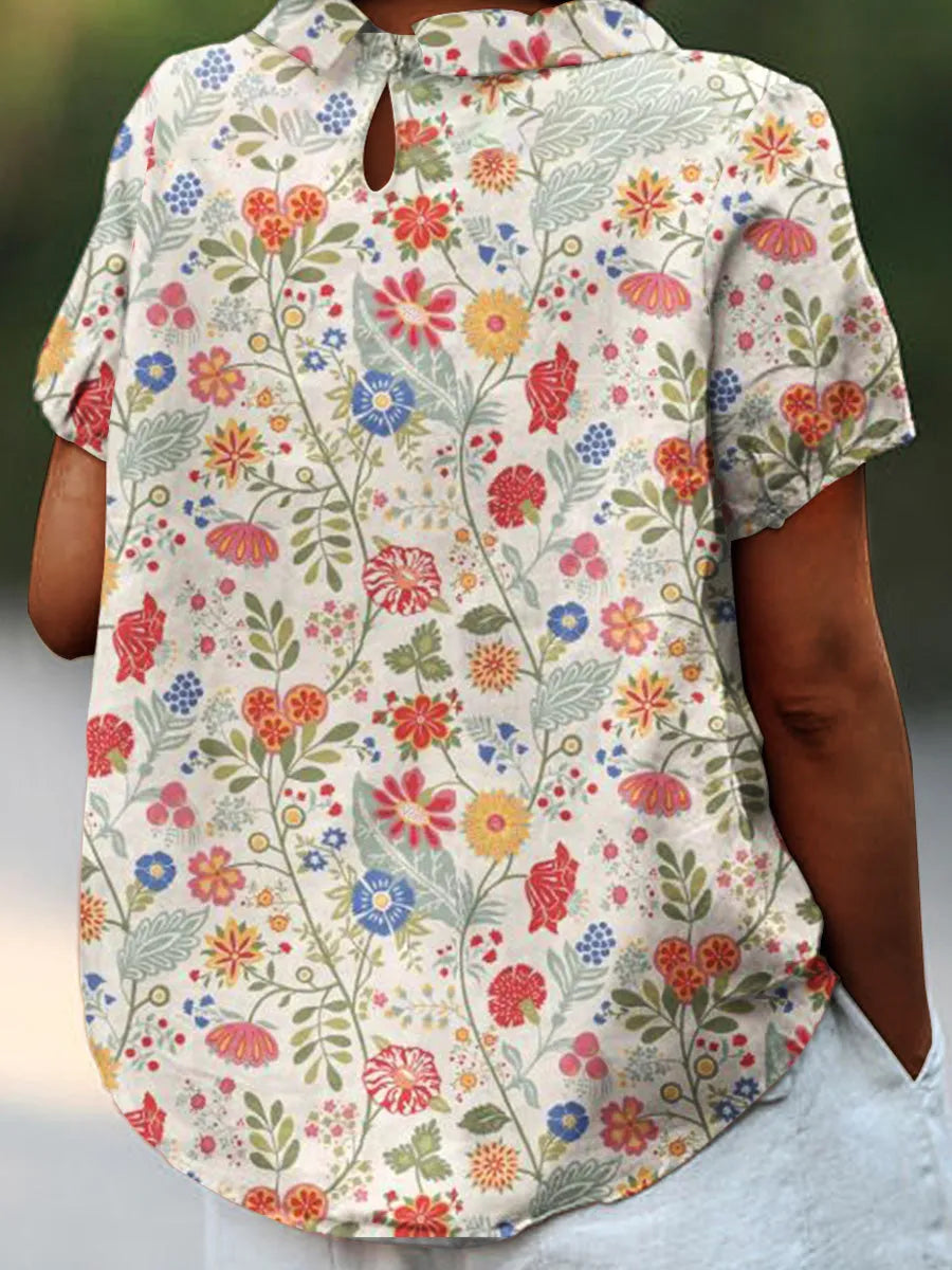 Stilla | Damebluse Med Blomster Mønster