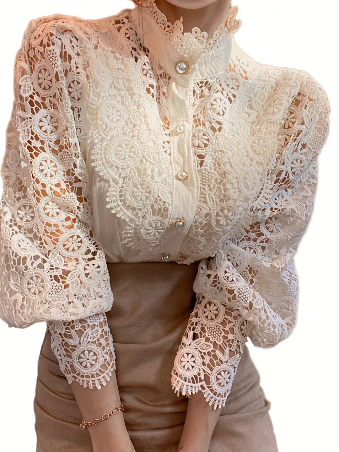 Stilla | Bluse Langærmet Blondebluse