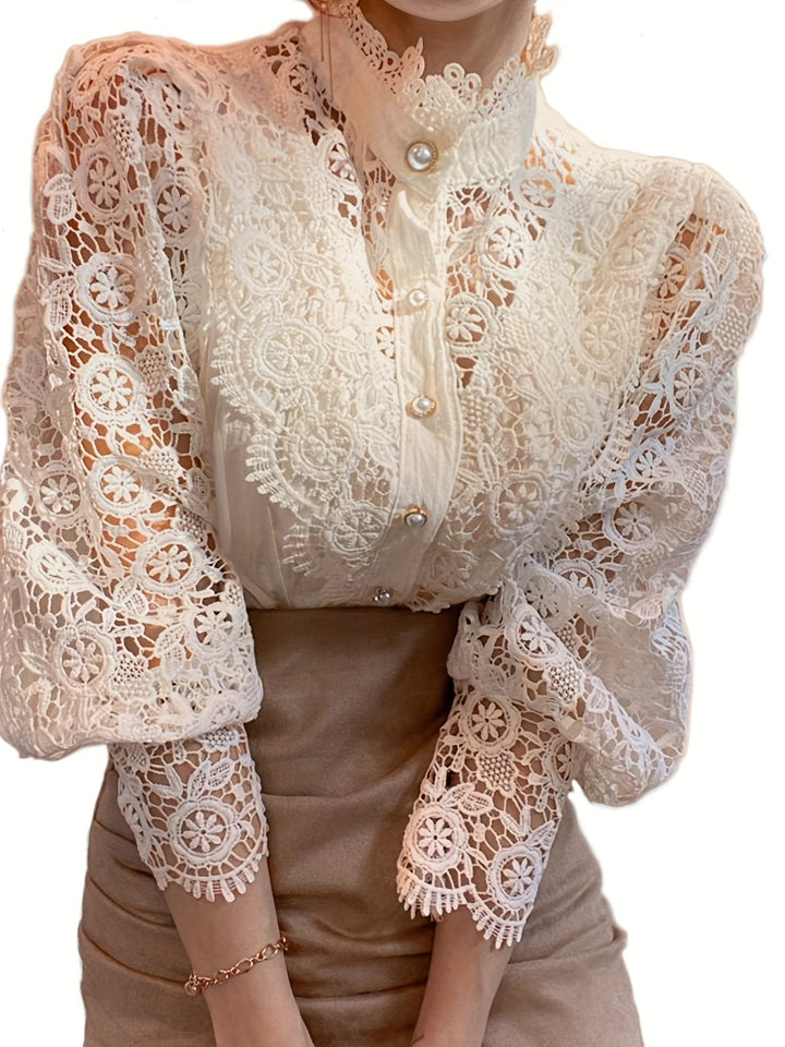 Stilla | Bluse Langærmet Blondebluse