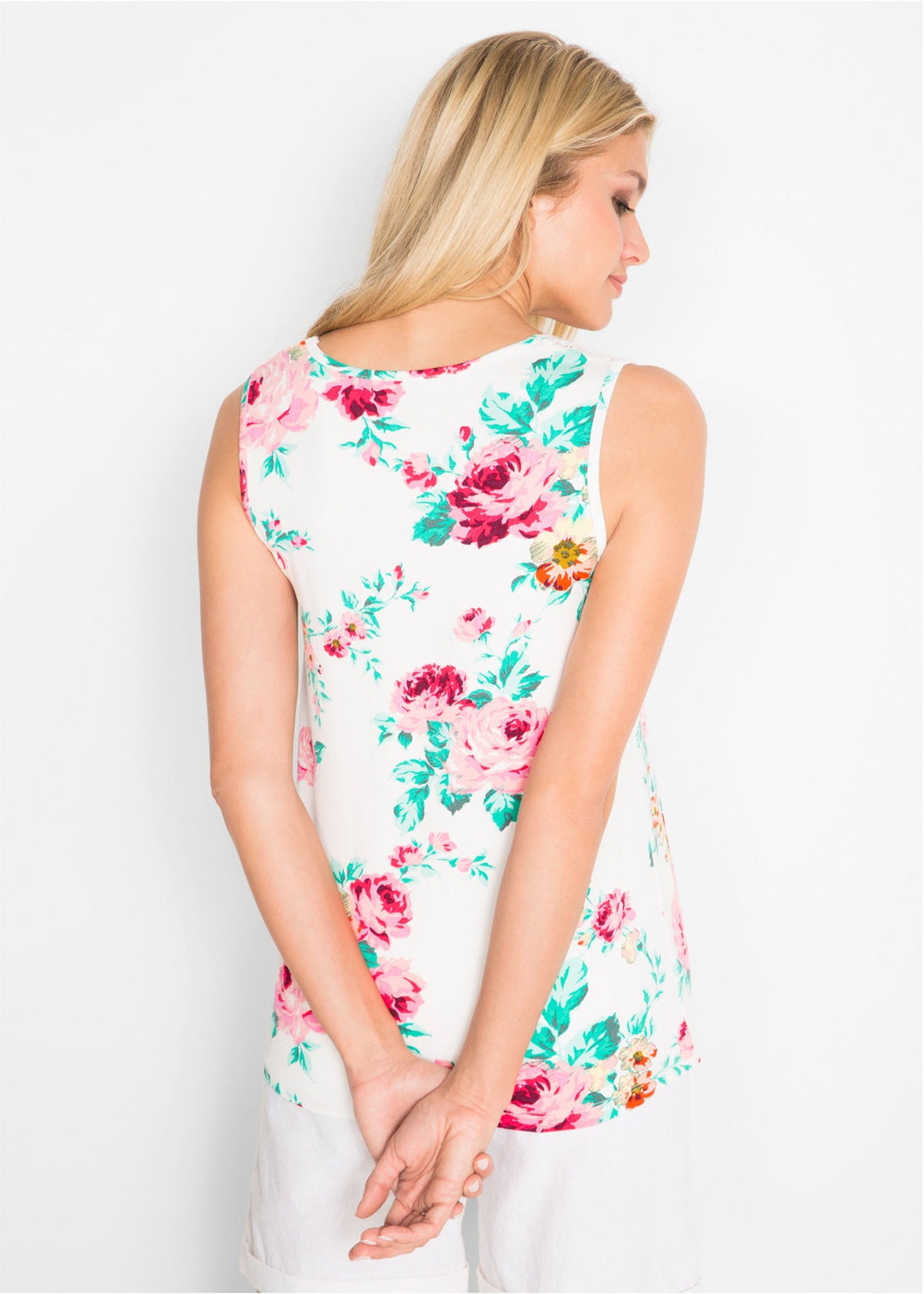 Kvinder Floral Print V-Udskæring Top Stilla